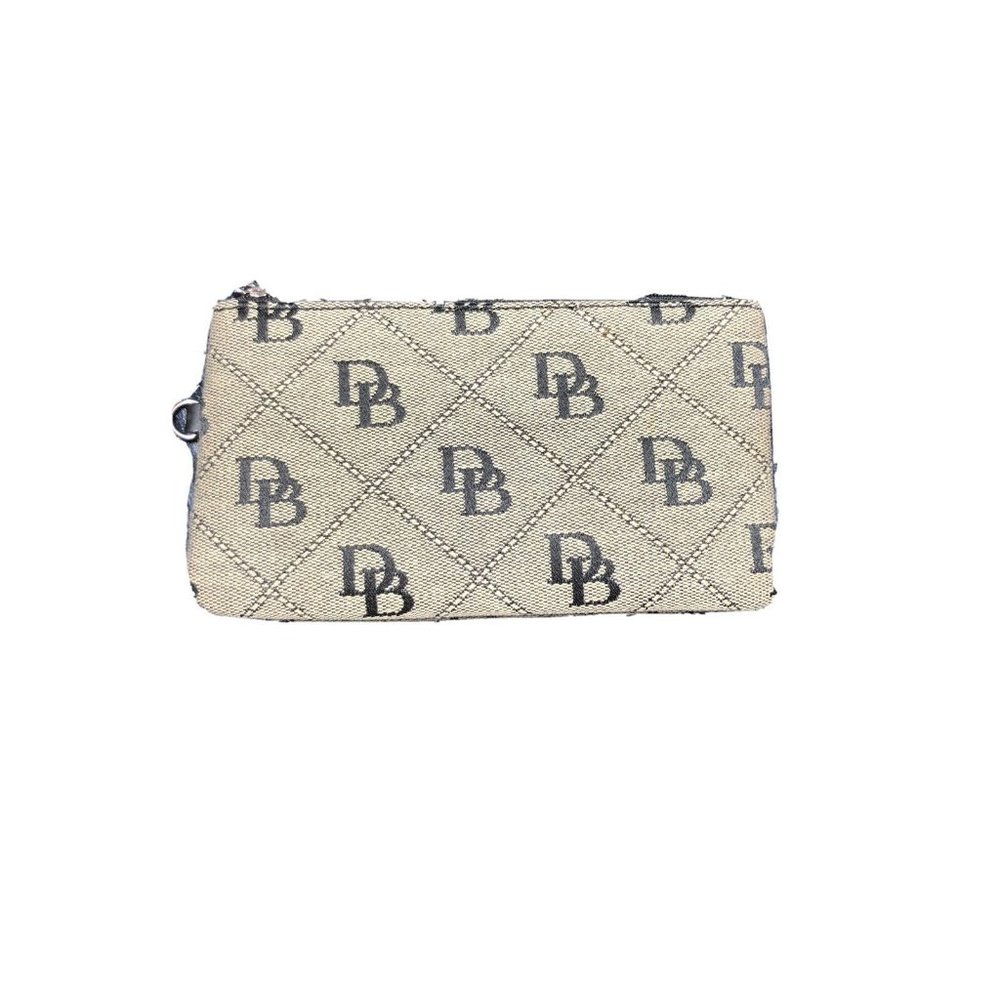 Dooney & Bourke Coin Purse Authentic Small Cloth Black Beige